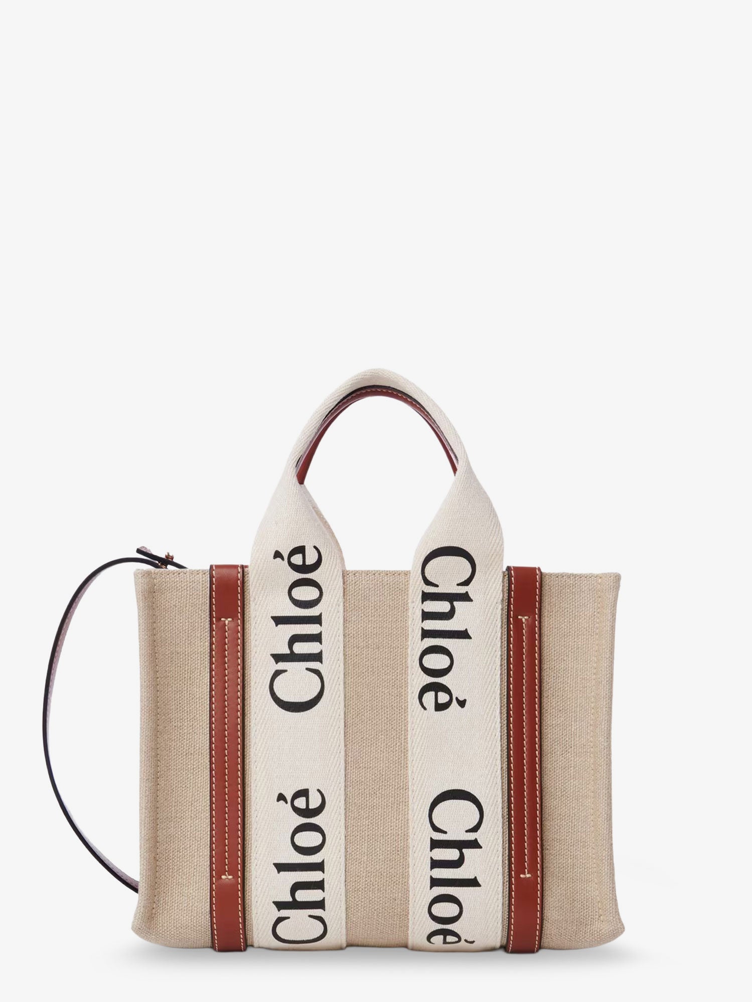Woody linen and leather Tote Bag - Image 2