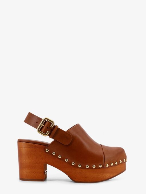 Leather and wood Jeanette sabot