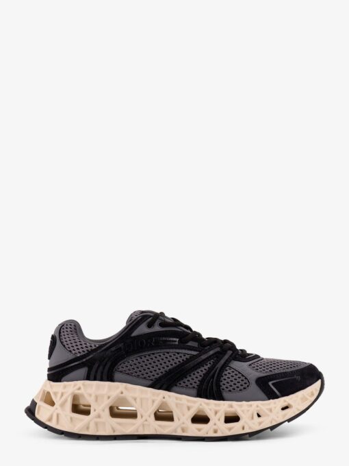 Mesh sneakers with suede inserts