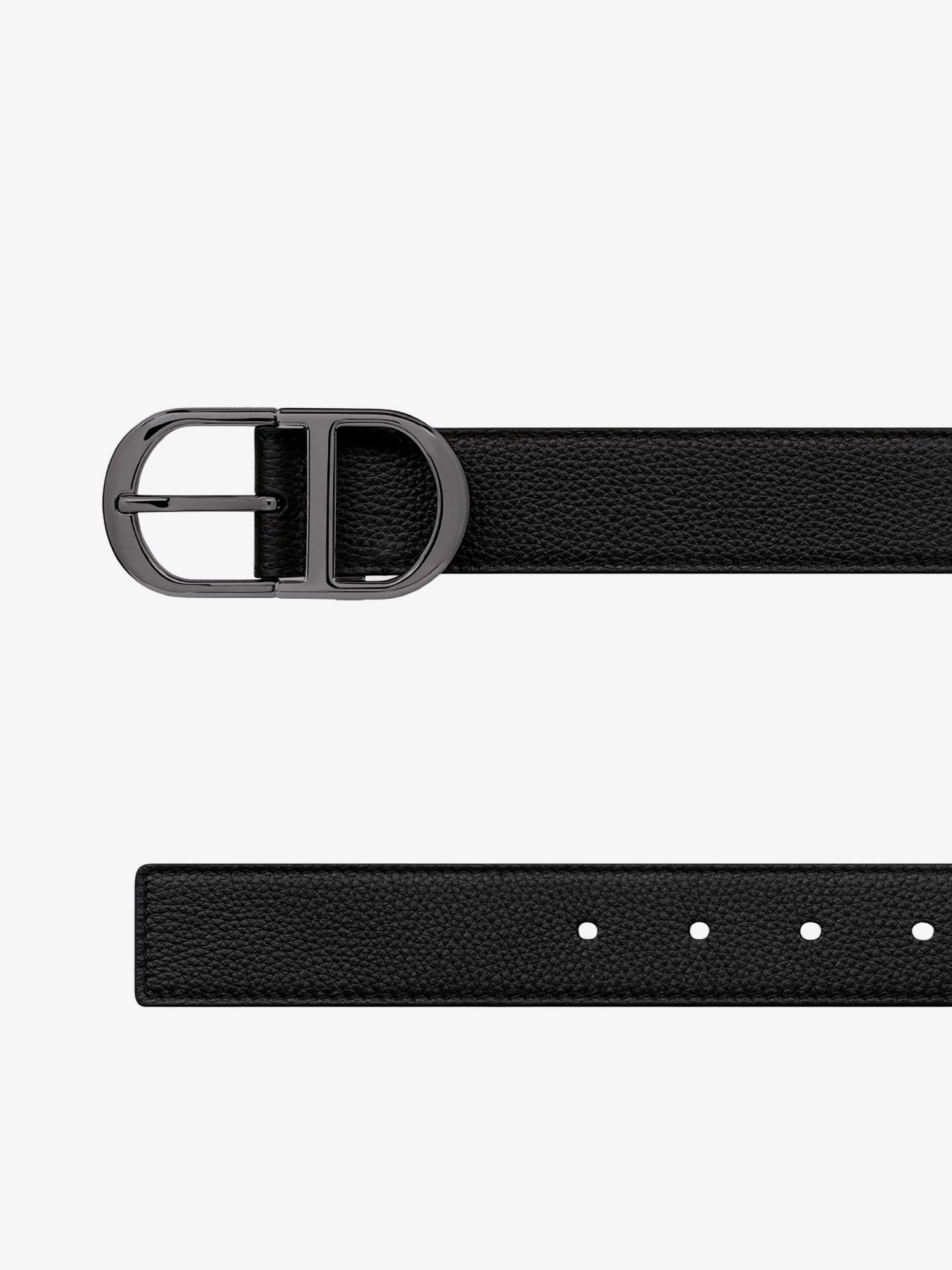 Leather belt with metal CD logo - Image 2