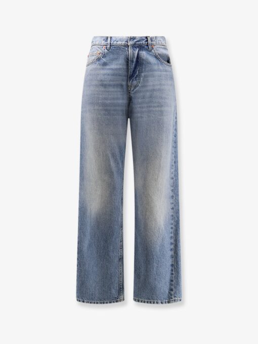Stonewashed denim jeans with Dior Oblique motif inside
