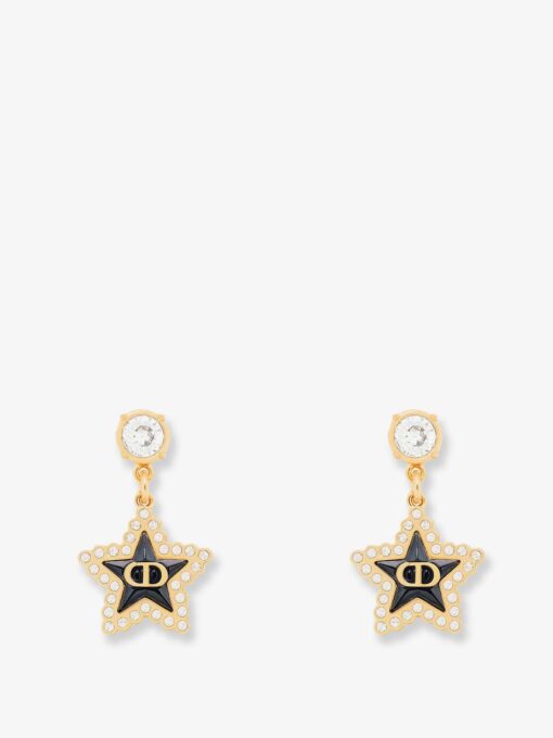 Brass earrings with gold finishes