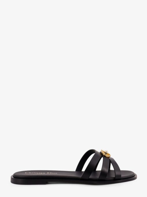 30M leather sandals with metal CD logo