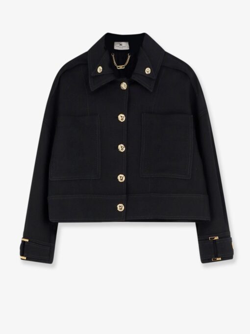 Cropped viscose jacket
