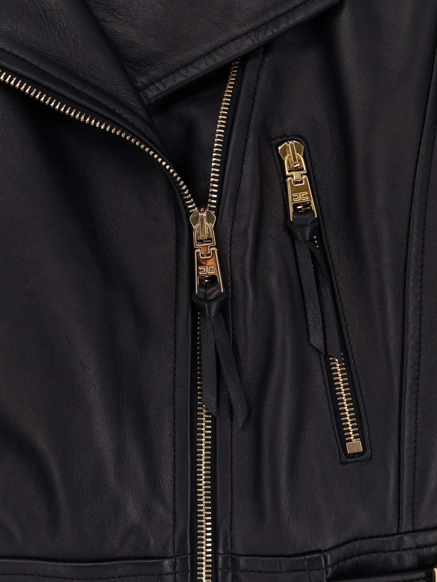 Cropped leather jacket - Image 3
