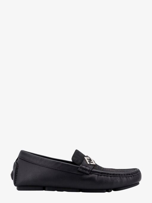Leather and canvas loafers