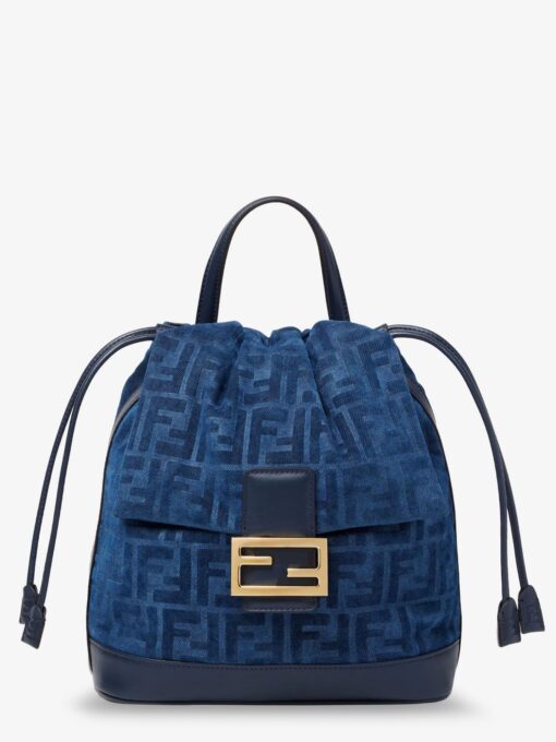 Denim backpack with flocked FF detail