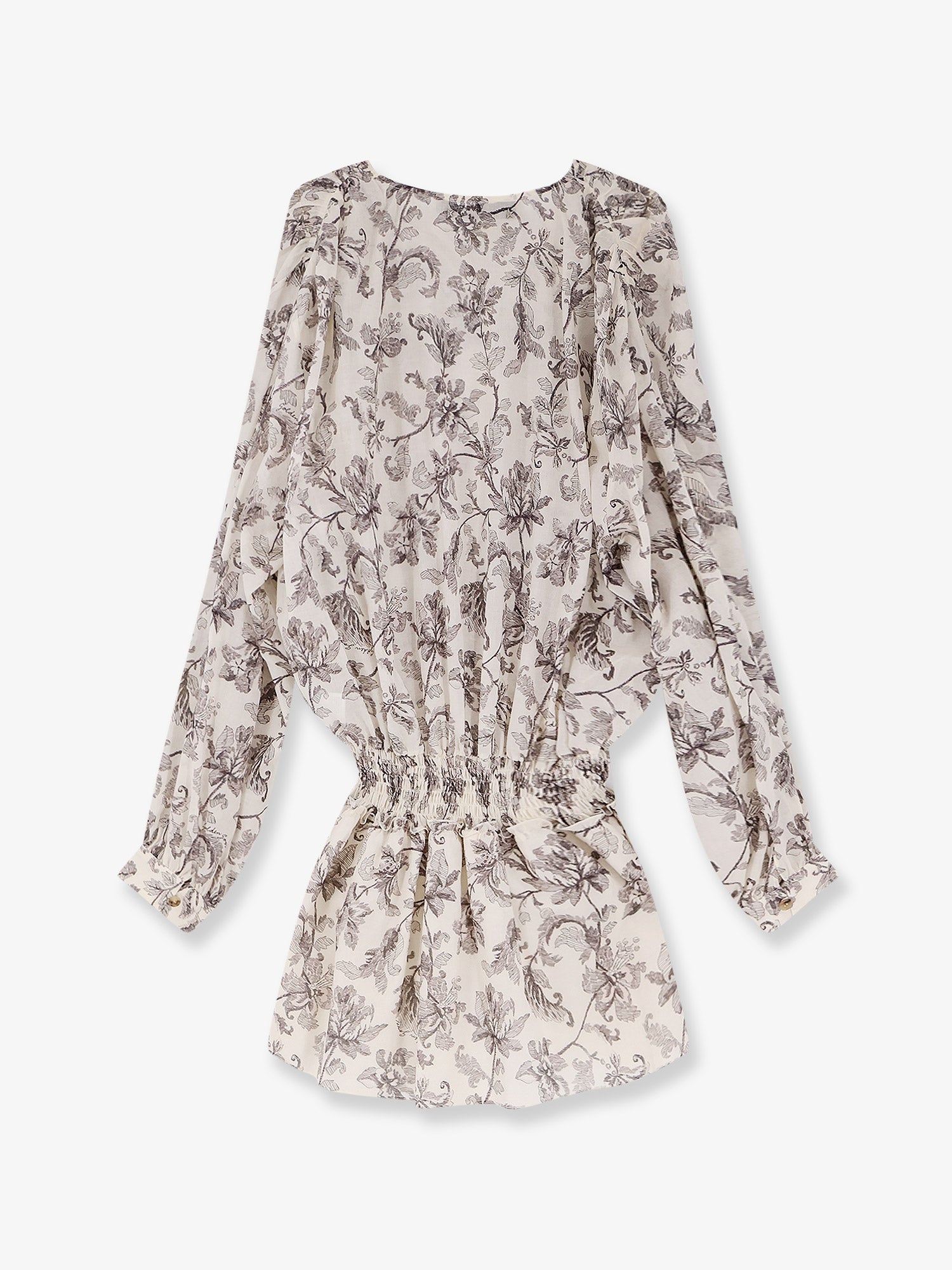 Short cotton dress with floral pattern - Image 2