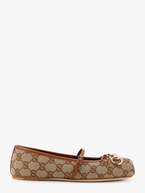 GG fabric ballerinas with metal Horsebit