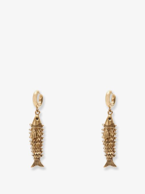River brass earrings