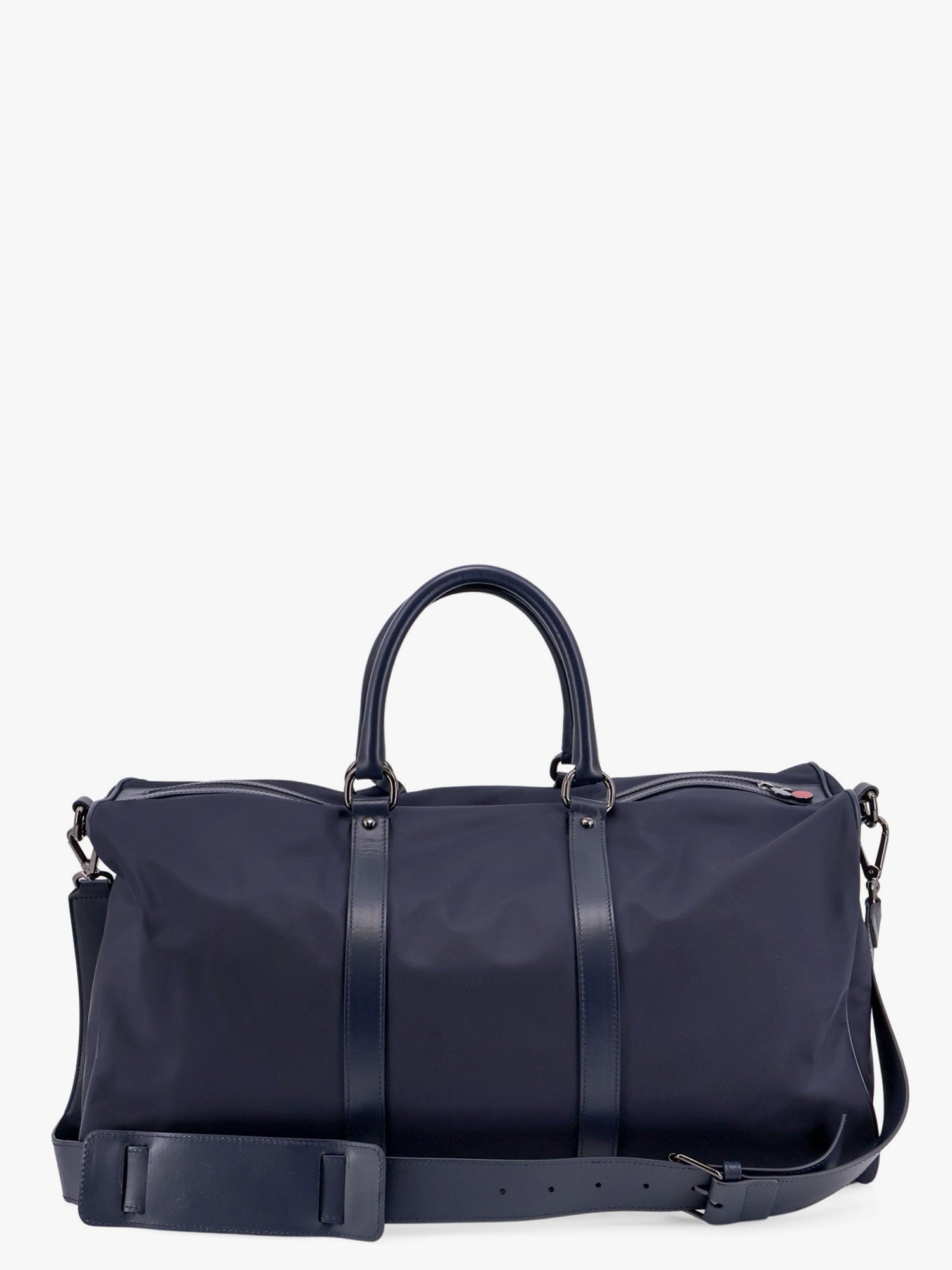 Nylon duffel bag with leather inserts - Image 2