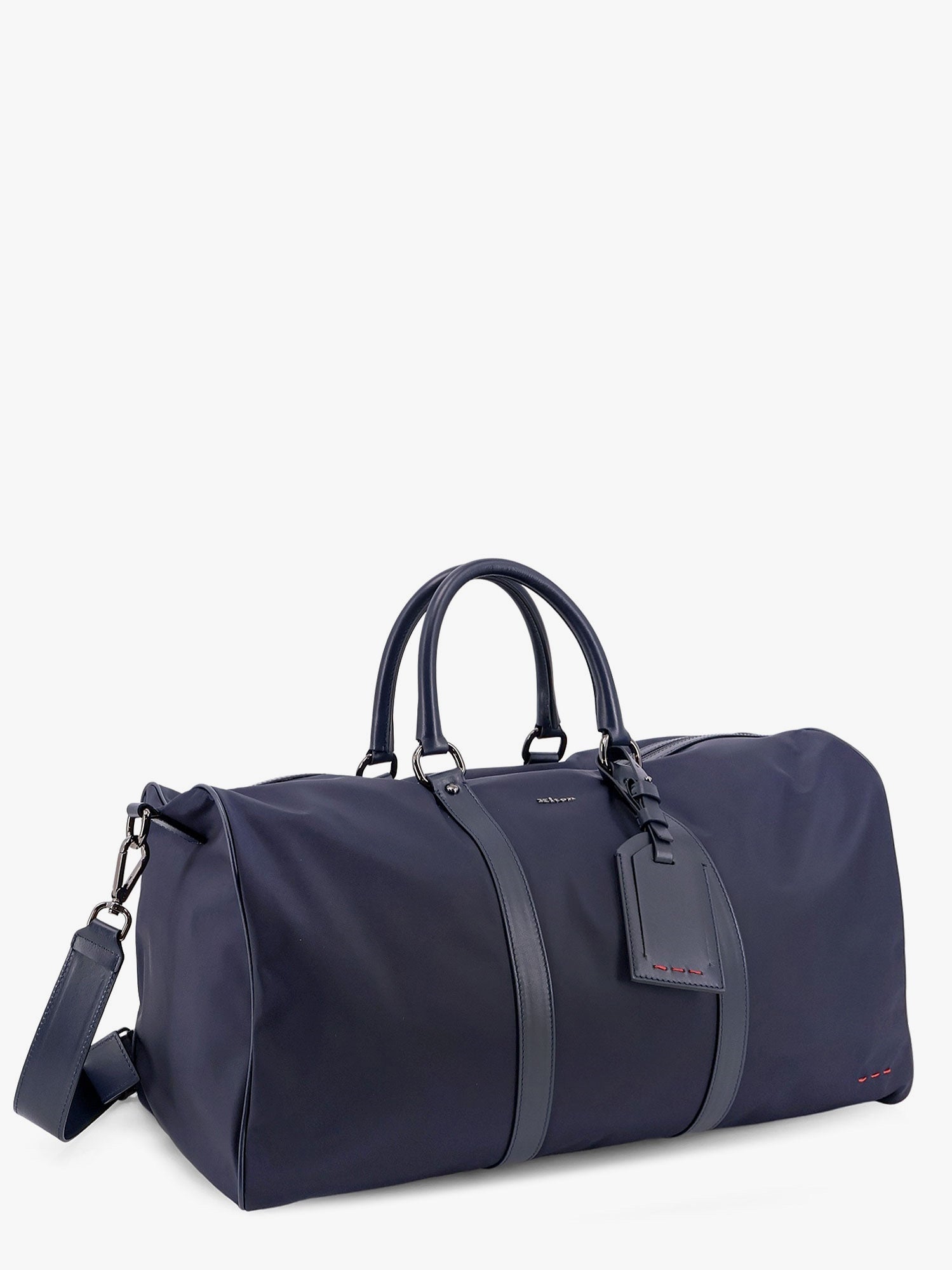 Nylon duffel bag with leather inserts - Image 3