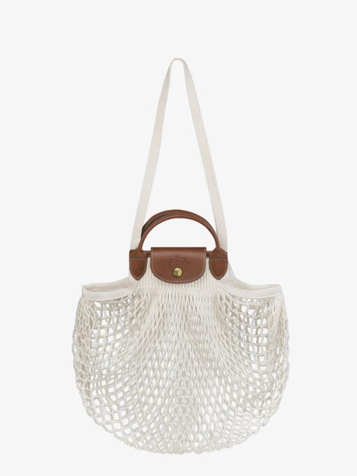 Le Pliage Filet L mesh and leather shoulder bag