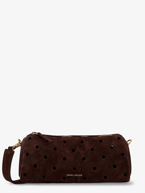 Mini Cylinder suede crossbody bag