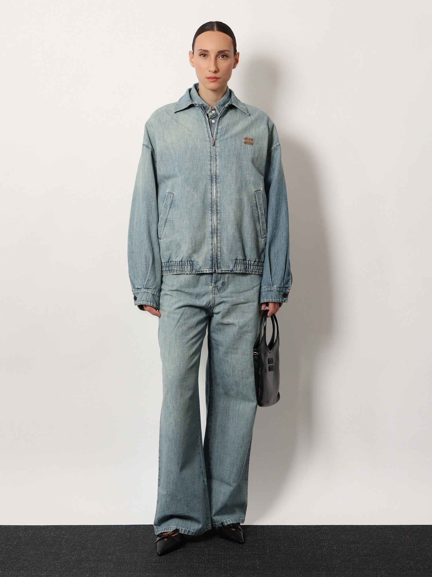 Denim Jacket with Miu Miu embroidery - Image 2