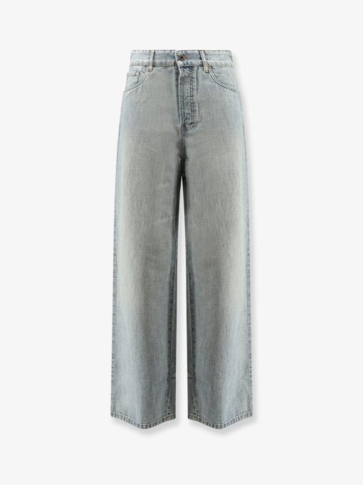Cotton Jeans with Logo Lettering embroidery