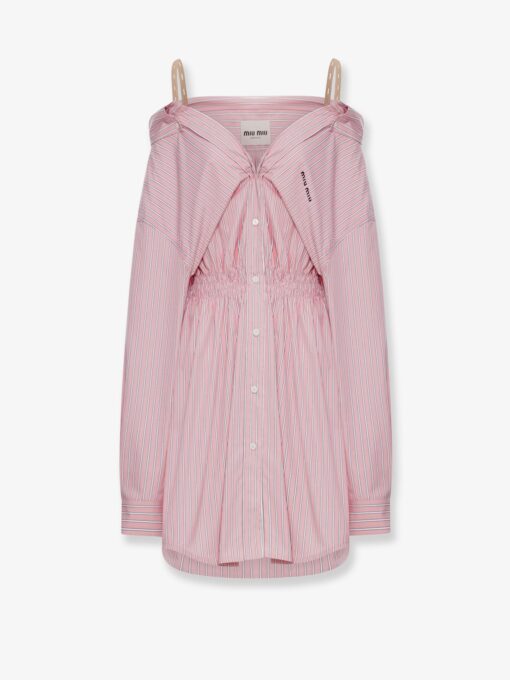 Striped cotton shirt dress