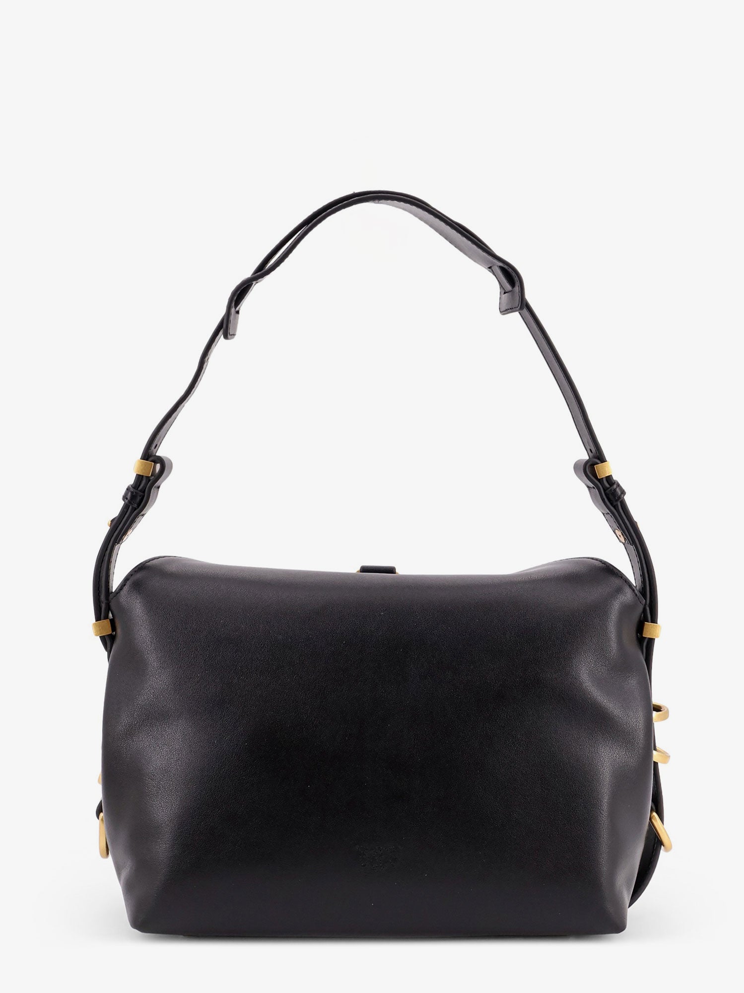 Leather shoulder bag with metal logo detail - Image 2
