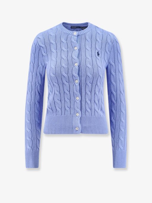 Cotton cardigan with contrasting logo