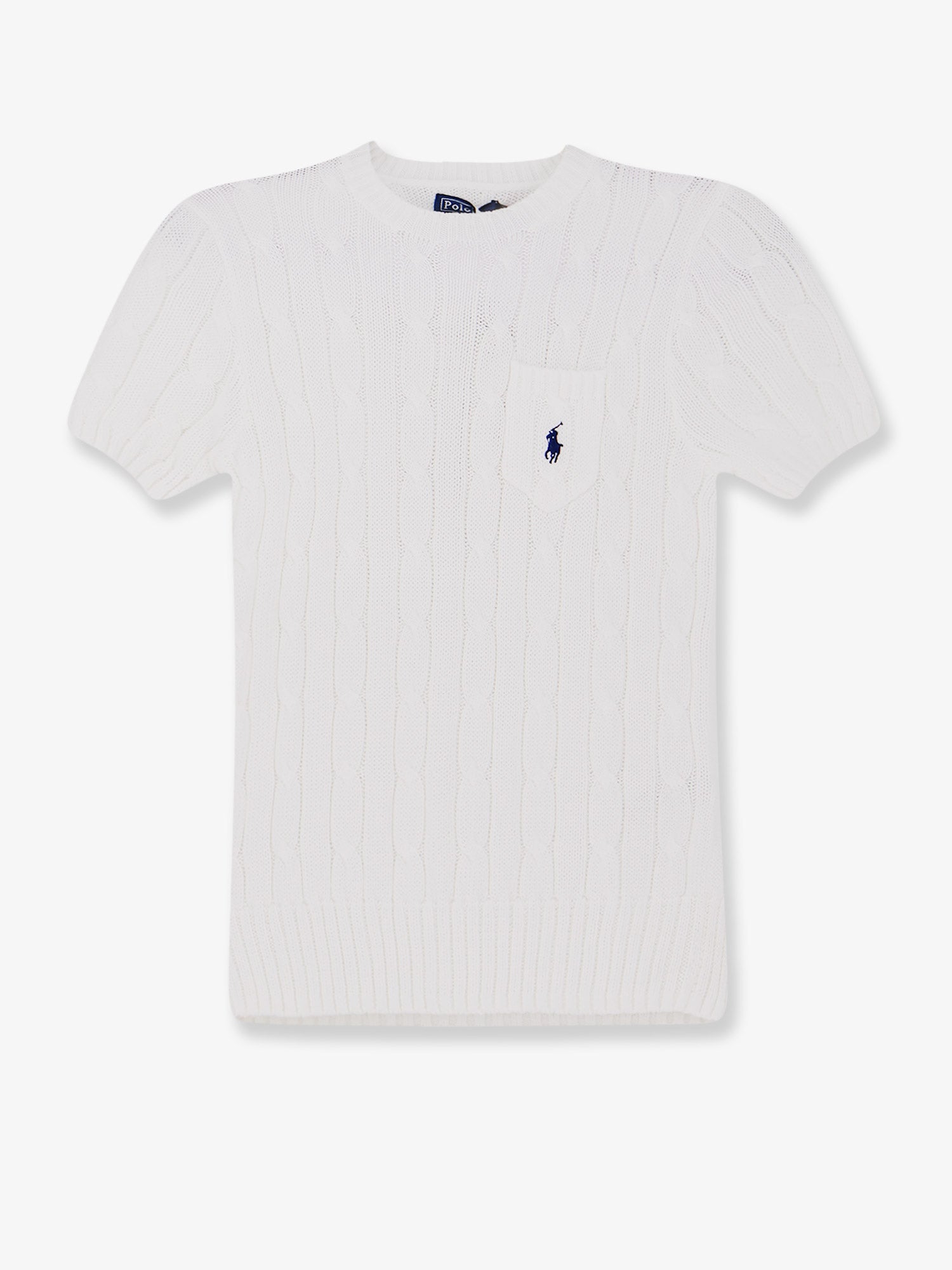 Cotton sweater with contrasting embroidered logo