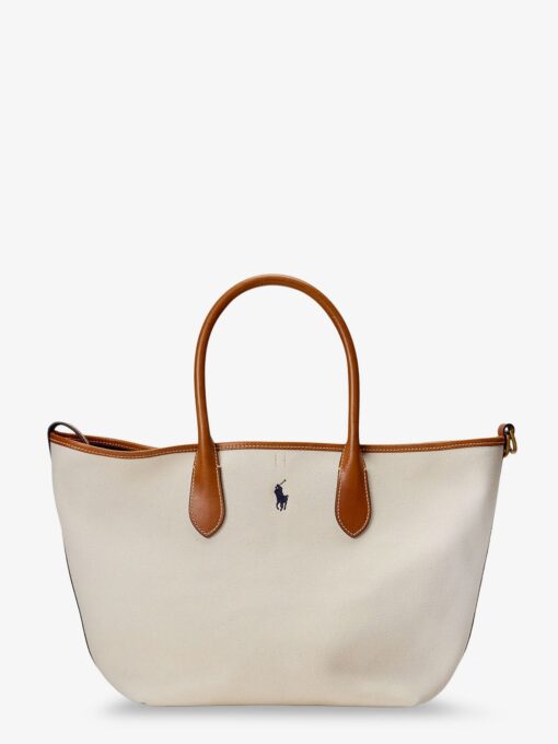 Canvas shopping bag with embroidered logo