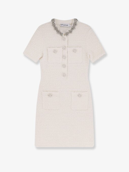 Dress with jewel buttons