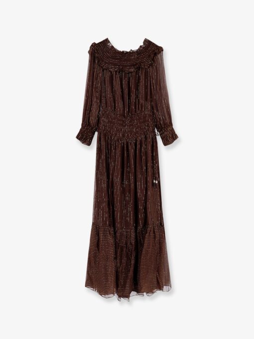 Georgette long dress with lurex detail