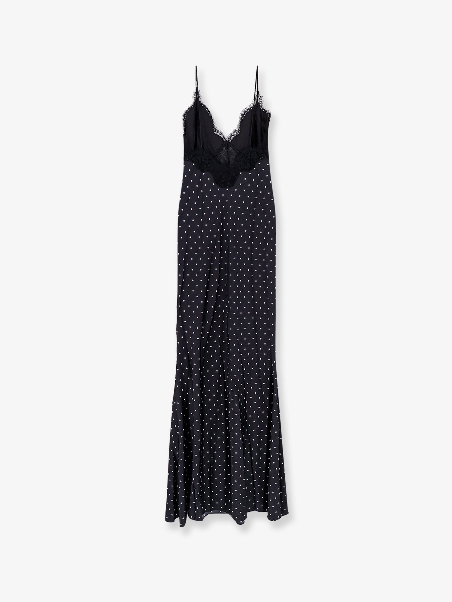 Polka-dots satin long dress - Image 2