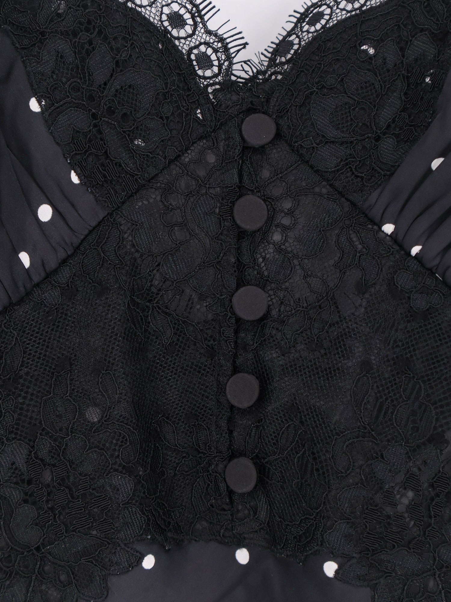 Polka-dots satin long dress - Image 3