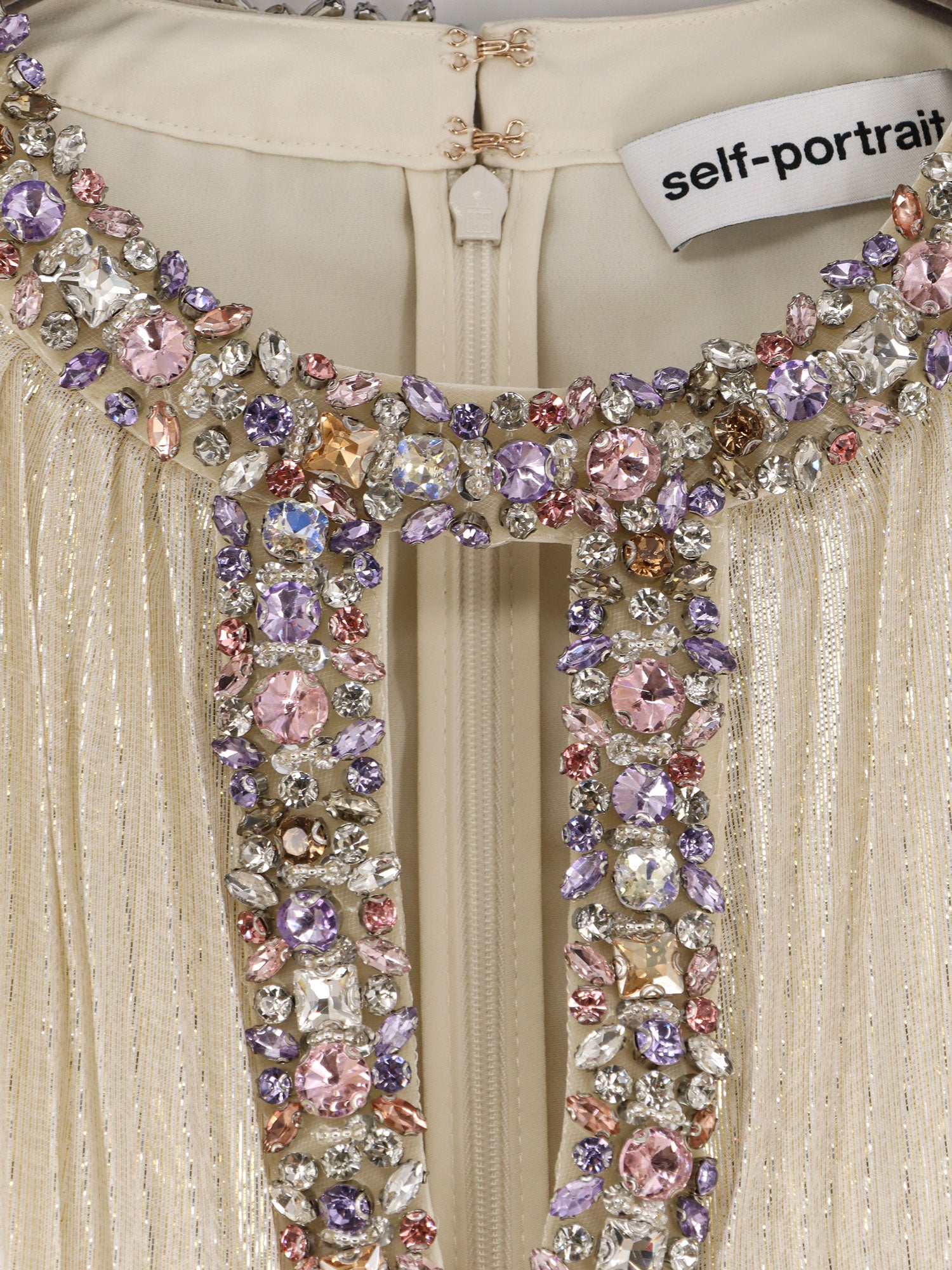 Silk and metallic fibre long dress - Image 3