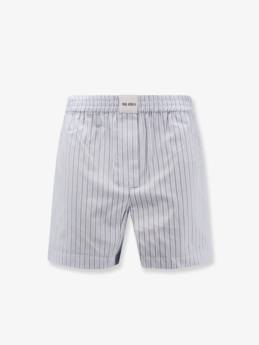 Striped cotton shorts
