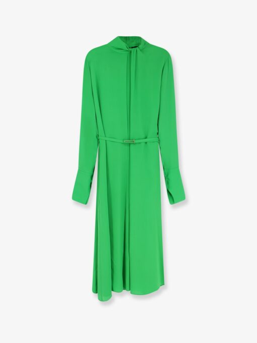 Silk dress with belt