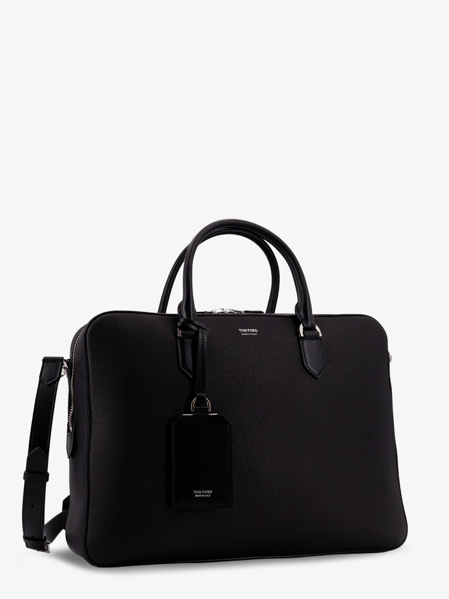 Hammered leather working bag with logo on the front - Image 3