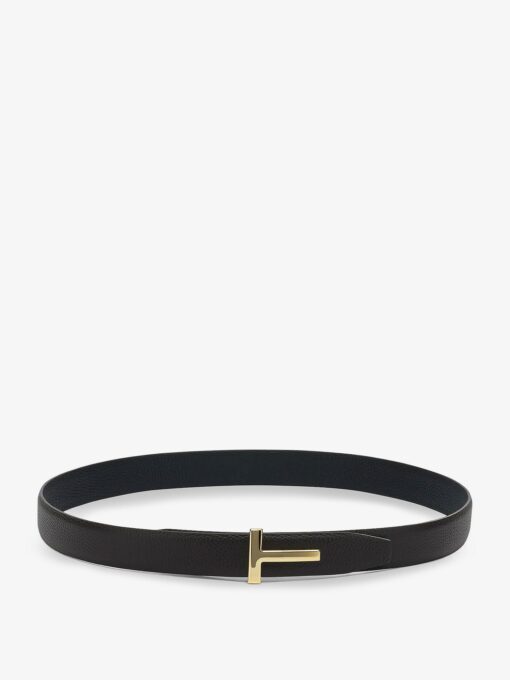 Reversible hammered leather belt