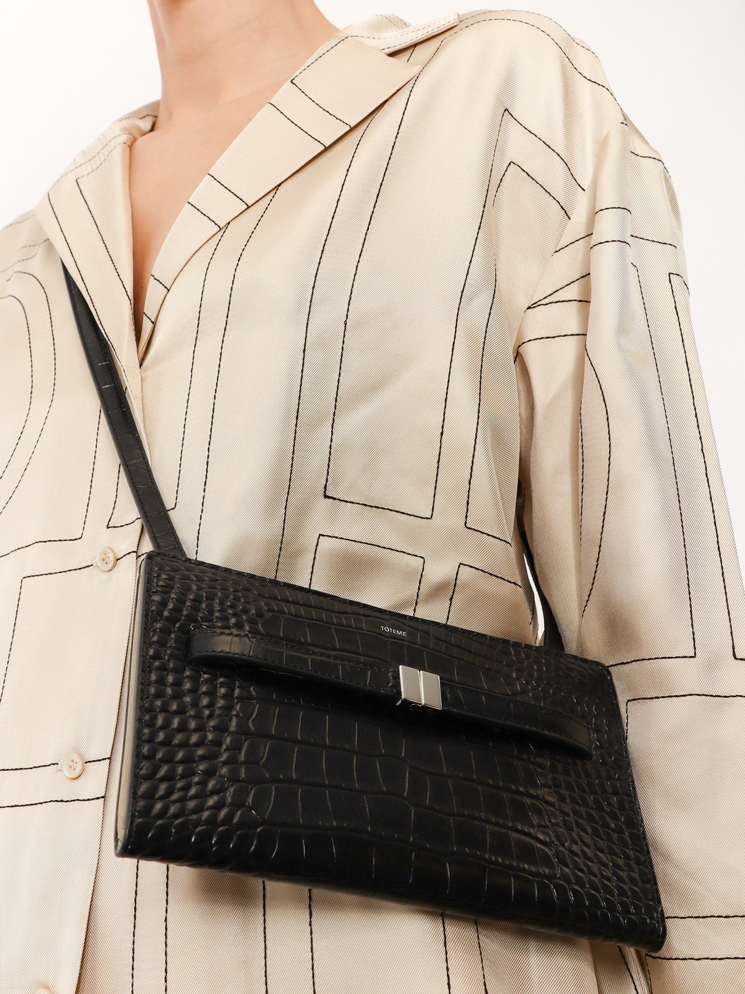 Croco print leather crossbody bag - Image 2