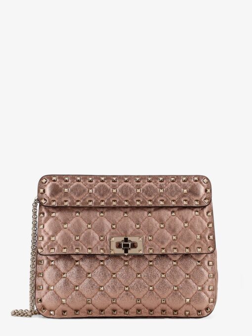 Laminated leather Rockstud Spike crossbody bag