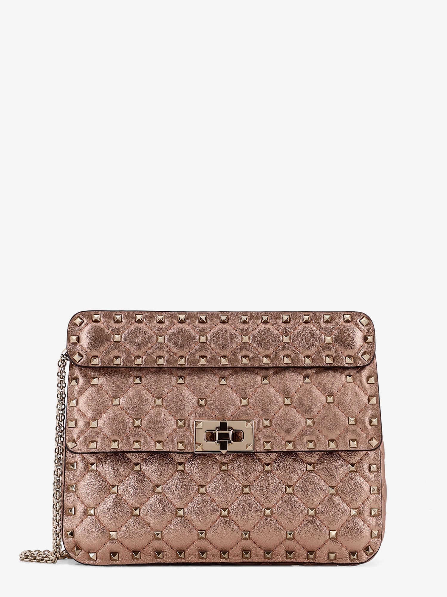 Laminated leather Rockstud Spike crossbody bag