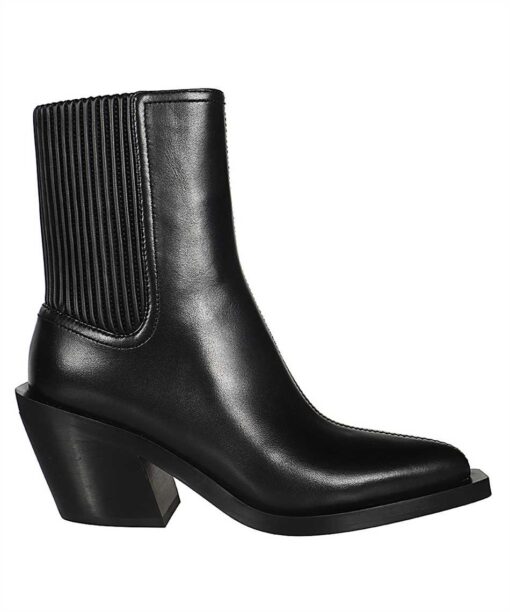 COACH 75MM POINTED-TOE LEATHER ANKLE Boots