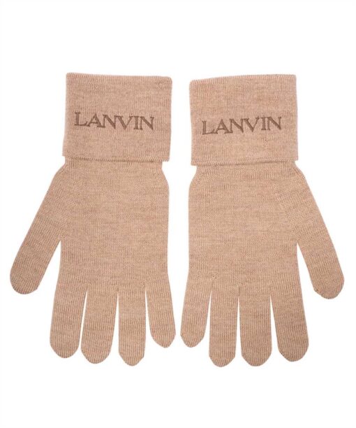 Lanvin LOGO-EMBROIDERED WOOL Gloves