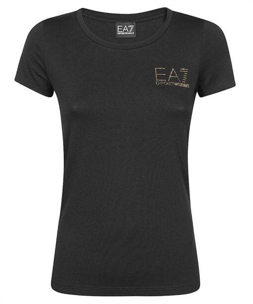 EA7 RHINESTONE-APPLIQUÉ LOGO-PRINT T-shirt