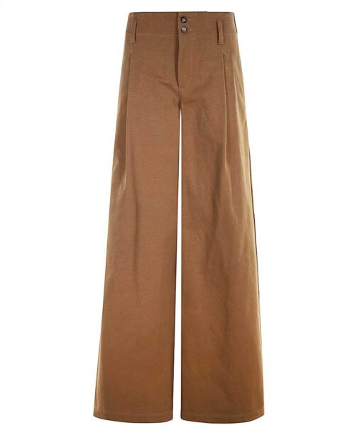 Chloé High-waisted wide-leg cotton canvas Trousers
