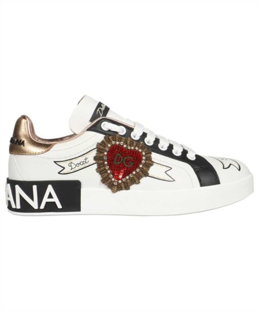Dolce & Gabbana CALFSKIN PORTOFINO WITH EMBROIDERY Sneakers