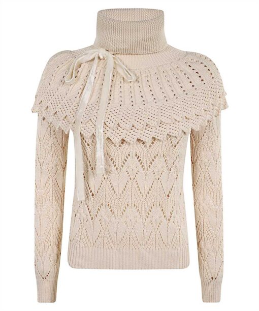 Zimmermann Hypnotic Ruffle Collar Knit