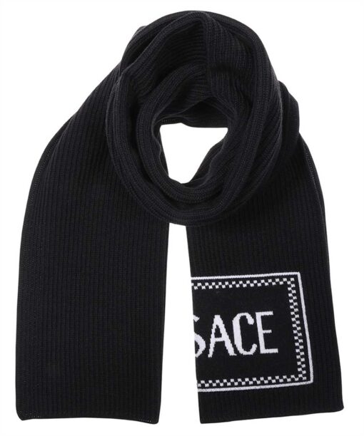Versace INTARSIA-KNIT LOGO Scarf