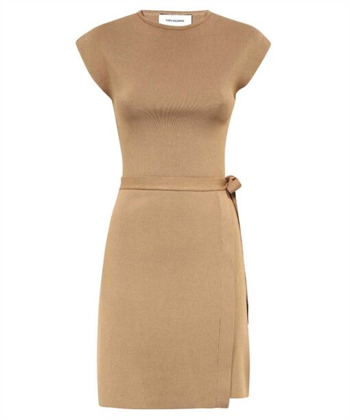 Yves Salomon TIE-WAIST KNITTED MINI Dress