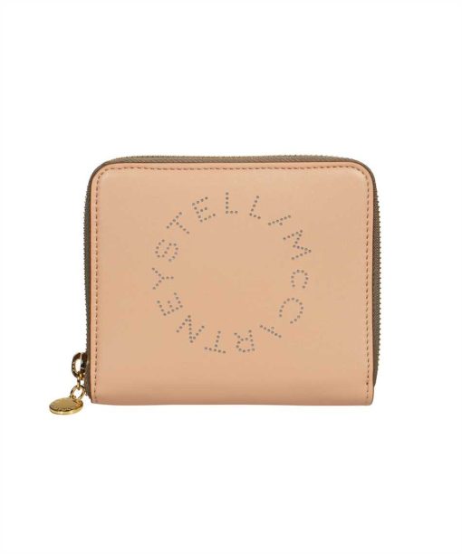 Stella McCartney LOGO GRAINY STUDDED ZIP MINI Wallet