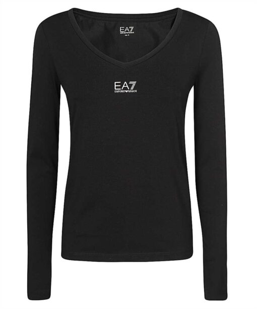EA7 LOGO-PRINT LONG-SLEEVED T-shirt