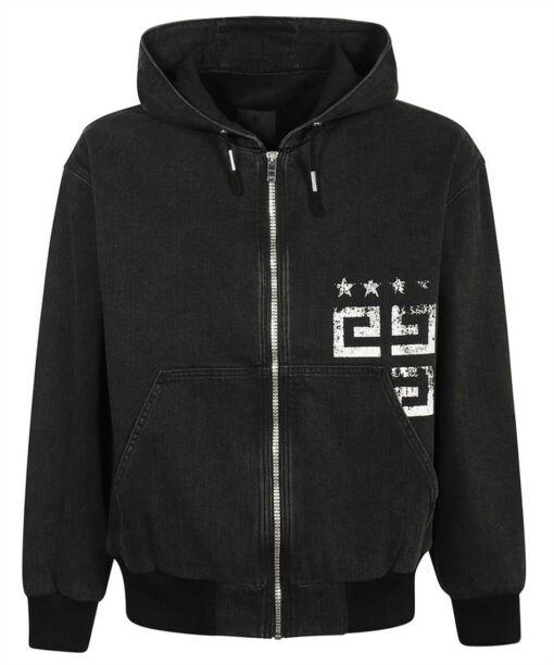 Givenchy LINED DENIM WITH FRONT ZIPPER Hoodie