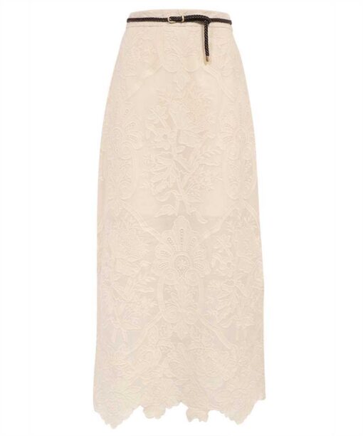 Zimmermann OTTIE EMBROIDERED MIDI Skirt