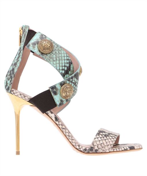 Balmain ALMA-CALFSKIN EMBOSSED PYTHON Sandals